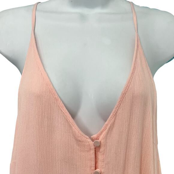 Roxy Pink Siren Treasure Button Front Lined Crinkle Mini Dress size S NEW Tags - Picture 9 of 11